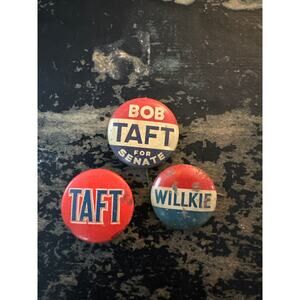 Vintage Bob Taft Willkie Political Pin